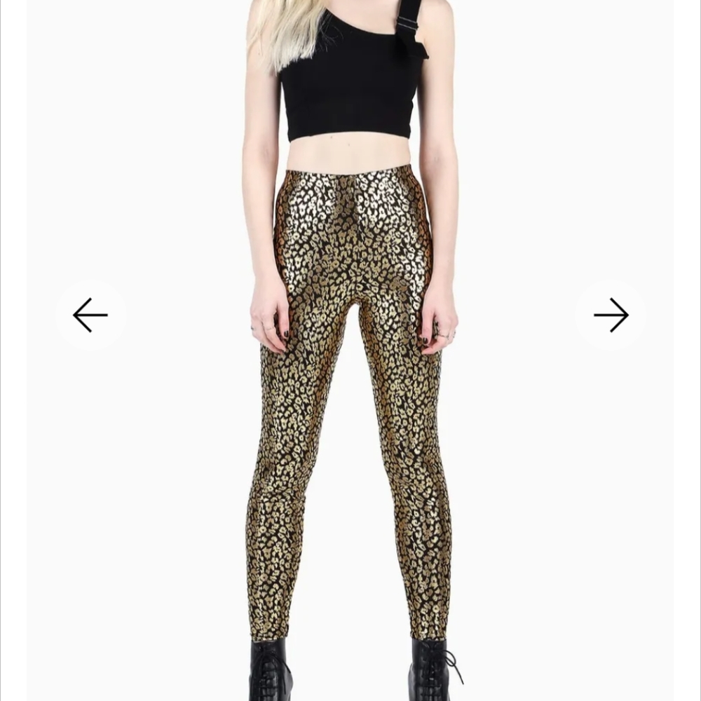 Blackmilk size Medium gold cheatah print high waisted leggings